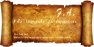 Félegyházi Agapion névjegykártya
